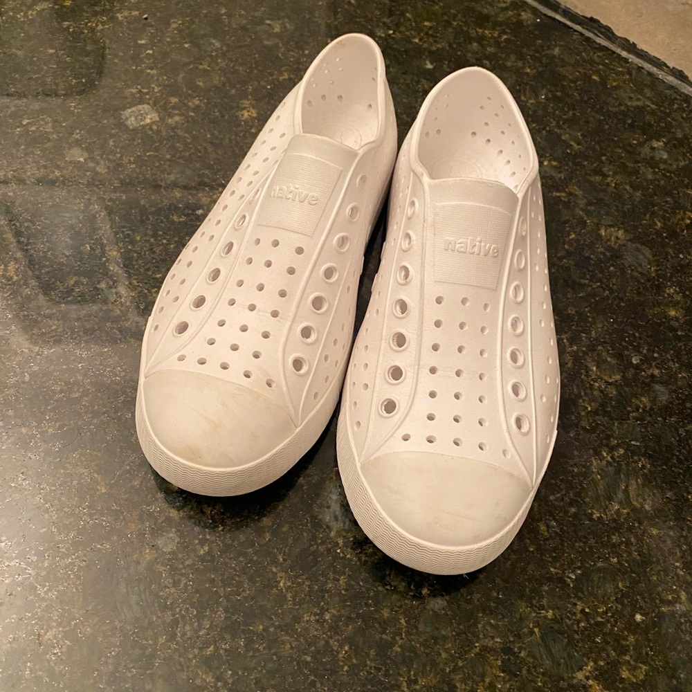SOLD ELSEWHERE Unisex Native Perforated White Slip-Ons